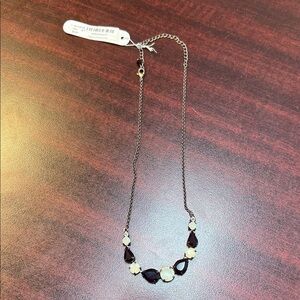 Crimson Pride Polished Pear Necklace